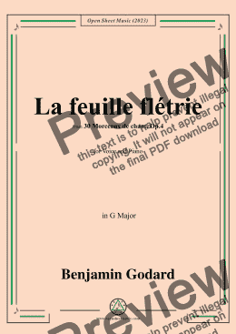 page one of B. Godard-La feuille flétrie,Op.4 No.23,in G Major