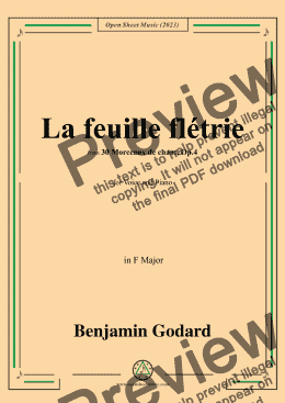 page one of B. Godard-La feuille flétrie,Op.4 No.23,in F Major