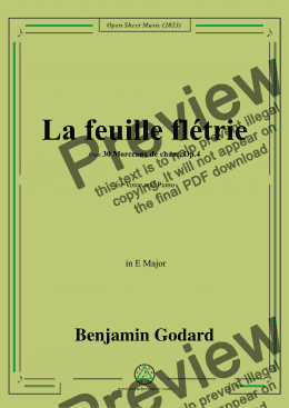 page one of B. Godard-La feuille flétrie,Op.4 No.23,in E Major