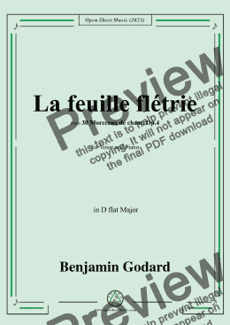 page one of B. Godard-La feuille flétrie,Op.4 No.23,in D flat Major