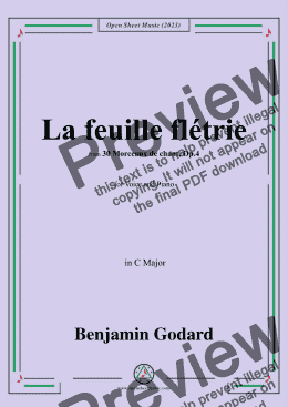 page one of B. Godard-La feuille flétrie,Op.4 No.23,in C Major