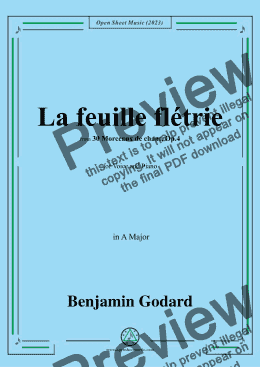 page one of B. Godard-La feuille flétrie,Op.4 No.23,in A Major