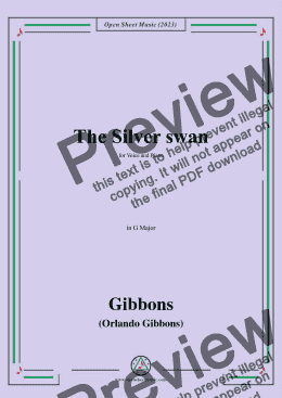 page one of O. Gibbons-The Silver swan,in G Major