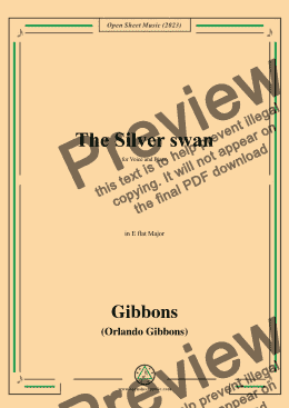 page one of O. Gibbons-The Silver swan,in E flat Major