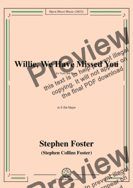 page one of S. Foster-Willie,We Have Missed You,in E flat Major