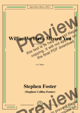 page one of S. Foster-Willie,We Have Missed You,in C Major