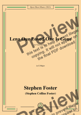 page one of S. Foster-Lena Our Loved One Is Gone,in G Major 