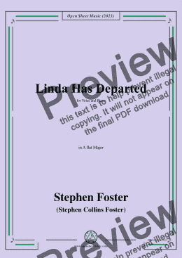 page one of S. Foster-Linda Has Departed,in A flat Major