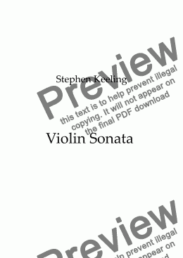 page one of Violin Sonata  