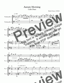 page one of Autumn Morning - Duet for Two Cellos