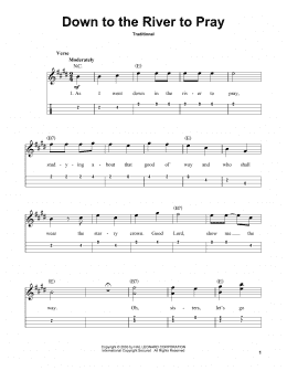 page one of Down To The River To Pray (Mandolin)