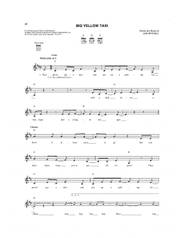 page one of Big Yellow Taxi (Mandolin)