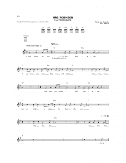 page one of Mrs. Robinson (Mandolin)