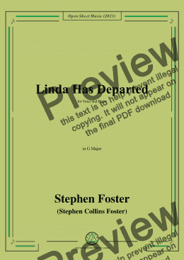 page one of S. Foster-Linda Has Departed,in G Major 