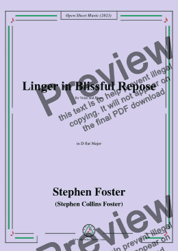 page one of S. Foster-Linger in Blissful Repose,in D flat Major 