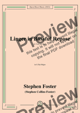 page one of S. Foster-Linger in Blissful Repose,in G flat Major 