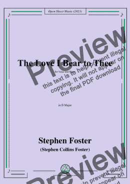 page one of S. Foster-The Love I Bear to Thee,in B Major 