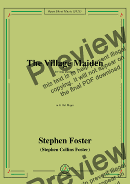 page one of S. Foster-The Village Maiden,in G flat Major