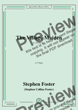 page one of S. Foster-The Village Maiden,in F Major