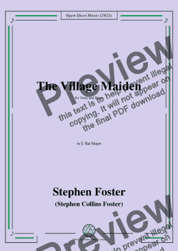 page one of S. Foster-The Village Maiden,in E flat Major