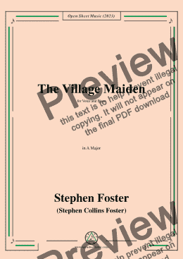 page one of S. Foster-The Village Maiden,in A Major