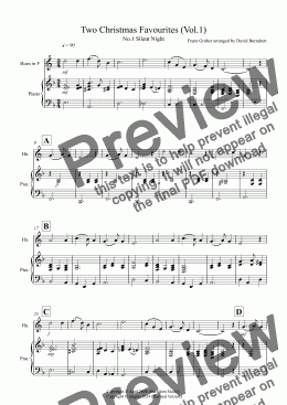 page one of 2 Christmas Favourites for Horn and Piano (volume one)