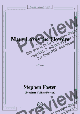 page one of S. Foster-Mary Loves the Flowers,in C Major 