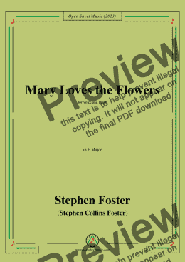 page one of S. Foster-Mary Loves the Flowers,in E Major 