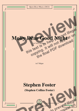 page one of S. Foster-Molly Dear Good Night,in F Major 