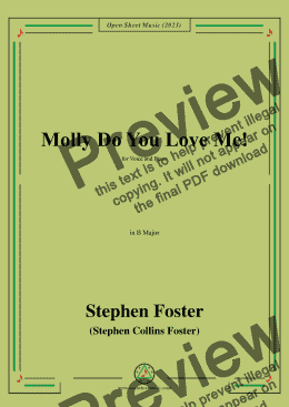 page one of S. Foster-Molly Do You Love Me!,in B Major