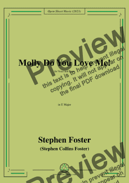 page one of S. Foster-Molly Do You Love Me!,in E Major