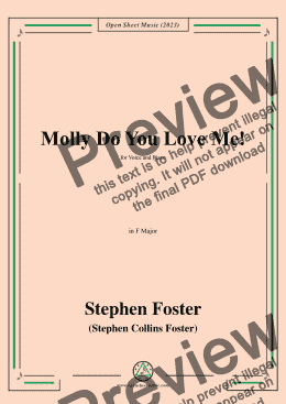 page one of S. Foster-Molly Do You Love Me!,in F Major 