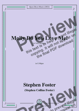 page one of S. Foster-Molly Do You Love Me!,in G Major