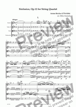 page one of Sinfonico for String Quartet Op.12