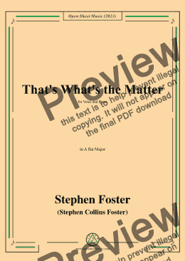 page one of S. Foster-That's What's the Matter,in A flat Major