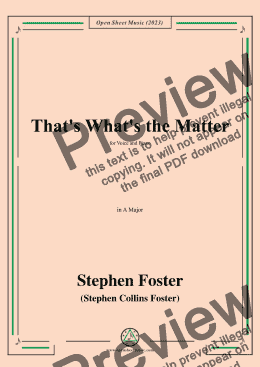 page one of S. Foster-That's What's the Matter,in A Major