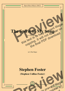 page one of S. Foster-The Spirit of My Song,in G flat Major