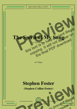 page one of S. Foster-The Spirit of My Song,in F Major