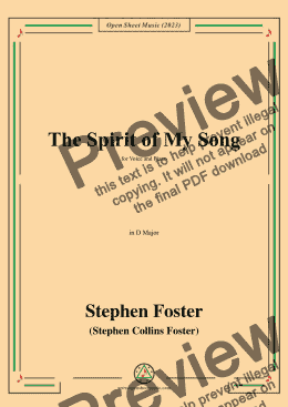 page one of S. Foster-The Spirit of My Song,in D Major