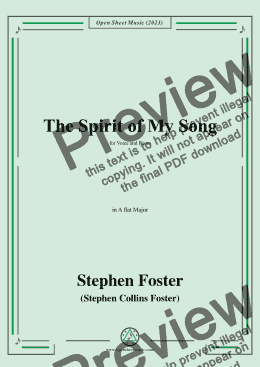 page one of S. Foster-The Spirit of My Song,in A flat Major