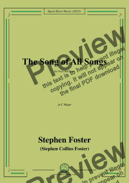 page one of S. Foster-The Song of All Songs,in C Major