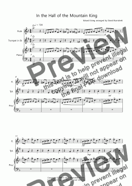 page one of In the Hall of the Mountain King for Flute and Trumpet Duet