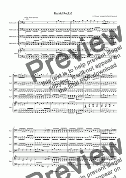 page one of Handel Rocks! for Cello Quartet