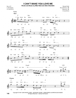 page one of I Can't Make You Love Me (Harmonica)