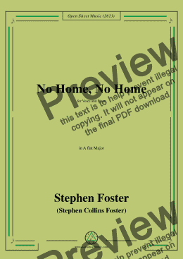 page one of S. Foster-No Home,No Home,in A flat Major 