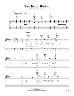 page one of Bad Moon Rising (Mandolin)