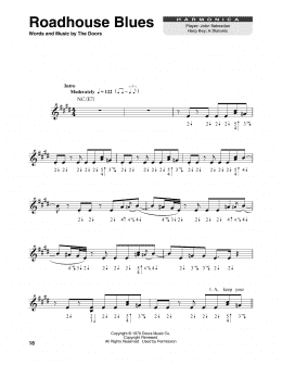 page one of Roadhouse Blues (Harmonica)