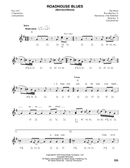 page one of Roadhouse Blues (Harmonica)