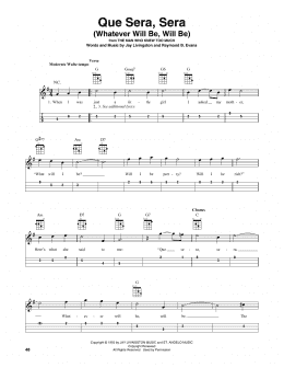 page one of Que Sera, Sera (Whatever Will Be, Will Be) (Mandolin)