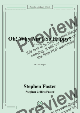 page one of S. Foster-Oh!Why Am I So Happy?,in A flat Major 